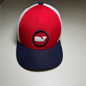 Vineyard Vines Boys' Red Performance Whale Dot Trucker Hat